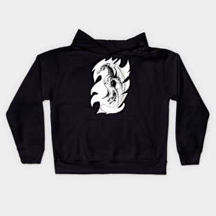 Dragon drawing - ink  - fantasy inspired designs Kids Hoodie